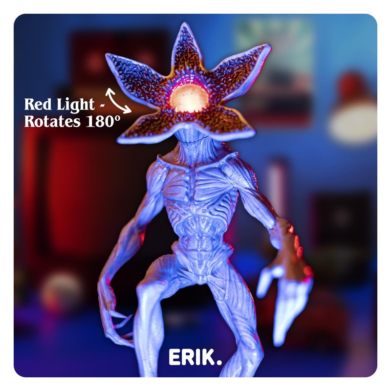 Grupo Erik Stranger Things Light Collector Edition - Stranger Things Merch - Stranger Things Room Decor - Official Netflix Merchandise - Demogorgon Figure - USB and Battery Powered