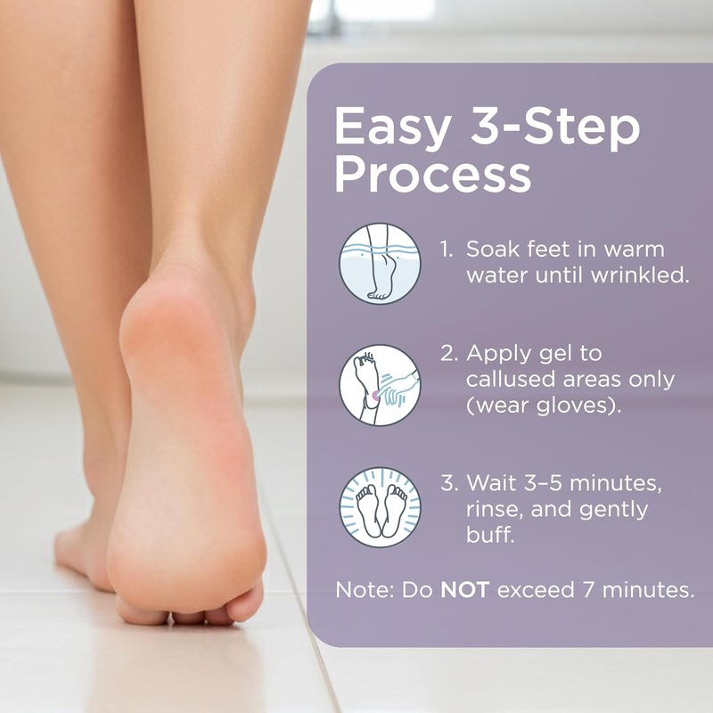 **Lee Beauty 8oz Professional Gel Callus Remover - Fast-Acting Formula for Cracked Heels & Dead Skin**