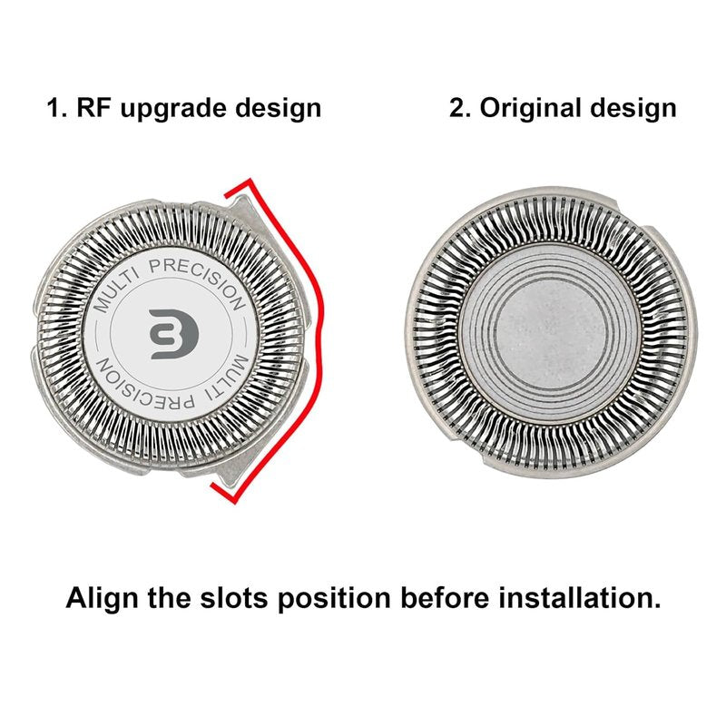 Philips SH30 Replacement Heads - Compatible Blades for Norelco 1000, 2000, 3000 | 6 Blades & 1 Retaining Ring