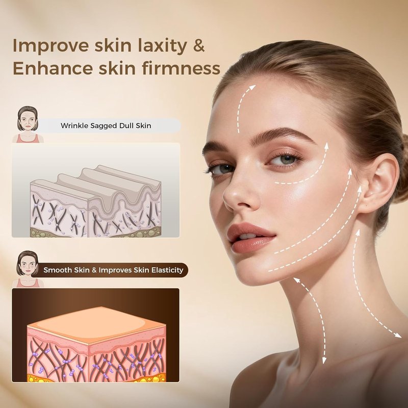 Microcurrent Facial Device with Red Light Therapy, Cooling Skin Tightening Device for Lifting & Firming, 4 Modes & 9 Levels Puffiness Skincare Tool