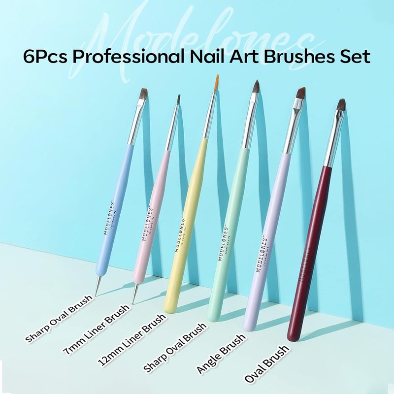 Modelones Nail Art Brushes Set - Professional Gel Polish & 3D Design Tools for Salon & DIY Use