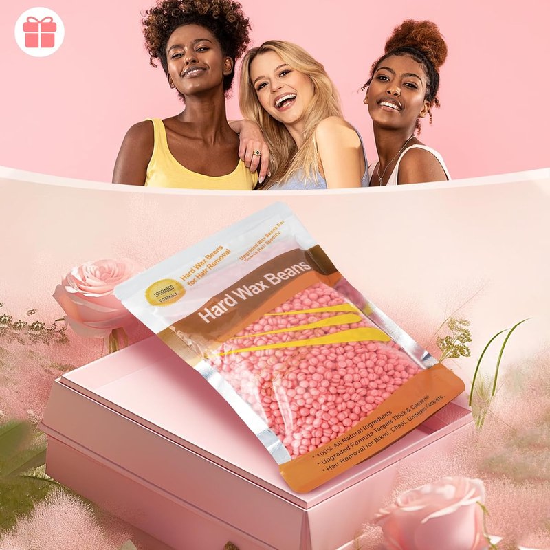 Regine Switzerland Hard Wax Beads - Rose Pink Hair Removal Wax for Sensitive Skin | 10.5 Ounce with 10 Wax Sticks