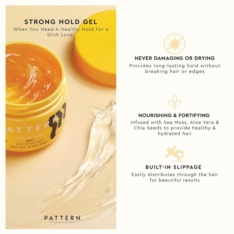 PATTERN Beauty Strong Hold Hair Gel - Firm Hold with Sea Moss for Curly Hair 3A-4C