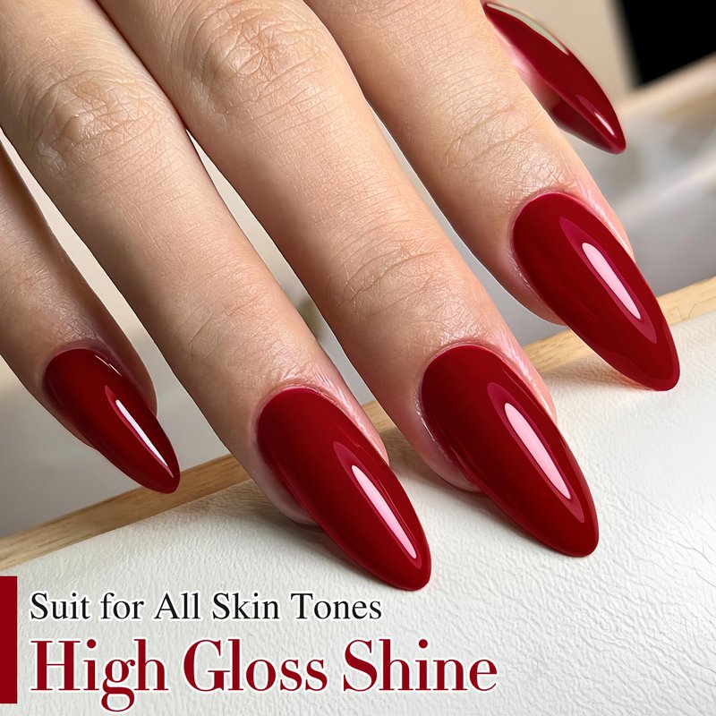 Gel Nail Polish - Double Rhythm 15ML Dark Red Soak Off for DIY Manicure at Home | Art & Salon Quality