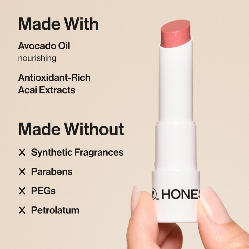 Honest Beauty Moisturizing Vegan Tinted Lip Balm, Antioxidant-rich, Acai Extracts, Avocado Oil, Paraben-Free, Cruelty Summer, Melon