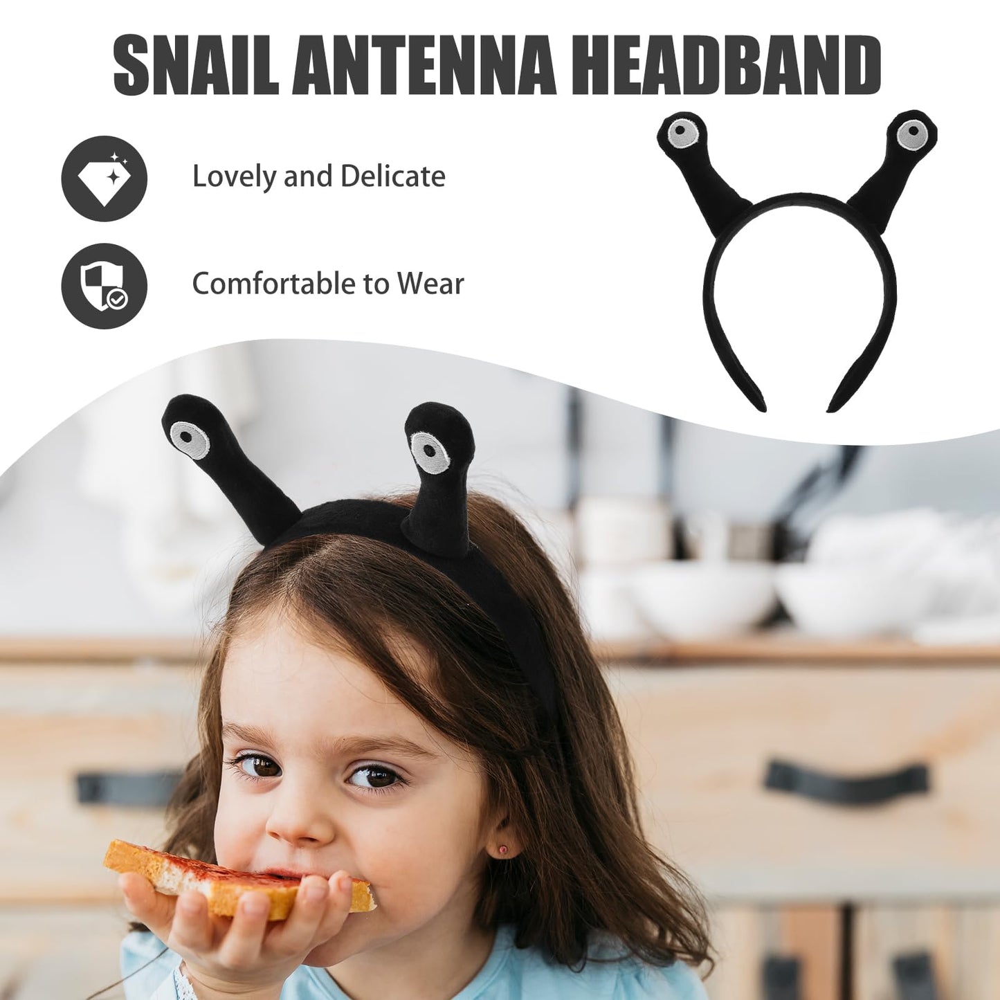 Uonlytech Snail Antenna Headband Kids Hair Hoops Creative Tentacle Headdress Party Supplies Photo Props Masquerade Costume Accessory