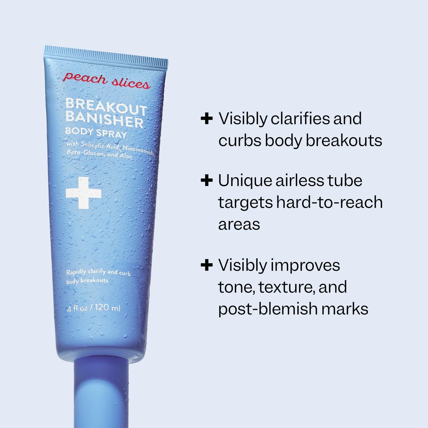 Peach Slices - Breakout Banisher Body Spray (4 oz) - 1% Salicylic Acid, Glycolic Acid - Clear & Prevent Body Breakouts - Niacinamide, Beta-Glucon, Aloe - Vegan, Cruelty Free, Korean Skin Care & Beauty
