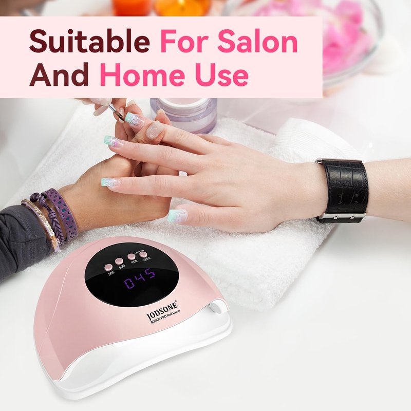 JODSONE U V LED Nail Lamp with Gloves Kit, Nail Dryer for Gel Nails Professional for Home and Salon