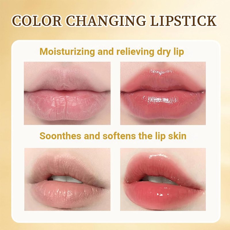 OMULIKJ Coello Lipstick - ﻿Ph Adjusting Lipsticks, Clear Lipstick That Changes Color, Gold Foil Transferproof Long Lasting Retractable Moisturizing Jelly Lip Stick With Glossy Shine For Women (1Pcs)