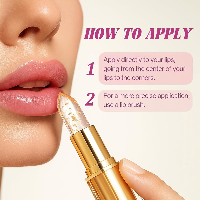 Color Changing Lipstick - 2PCS PH Lip Balm with Gold Foil | Long-Lasting, Hydrating & Transfer Proof, Perfect Gift for Women