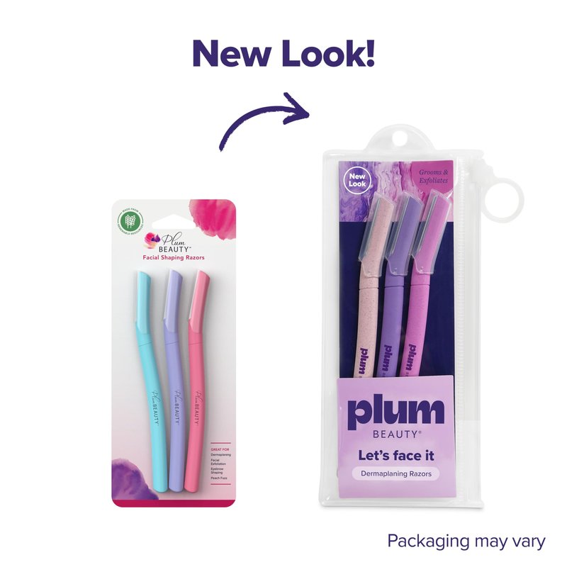 Plum Beauty Face Razors Women, Eyebrow Razor & Brow Shaper, Microblades for Facial Hair, Eye Brow Shaver, Dermaplane Razor Women Face, Beauty Razors, Eyebrow Blades