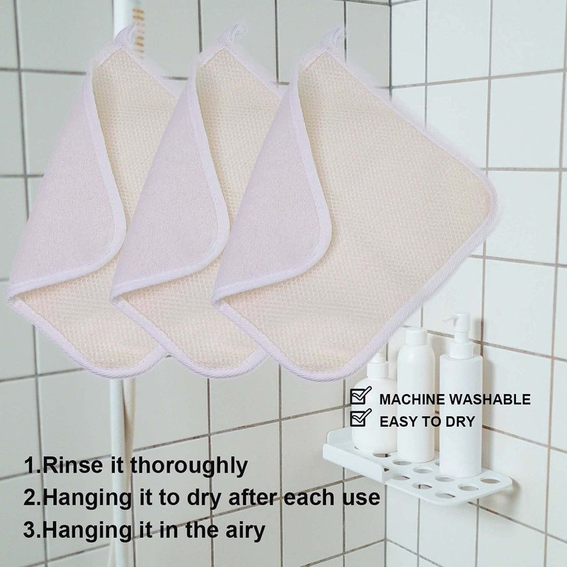 PPHAO - Soft Weave Washcloth for Face - Face Washcloths - Exfoliating Washcloths for Dead Skin - Washcloth Scrubber for Body - Towel - Double Sided Design - 12 Pack
