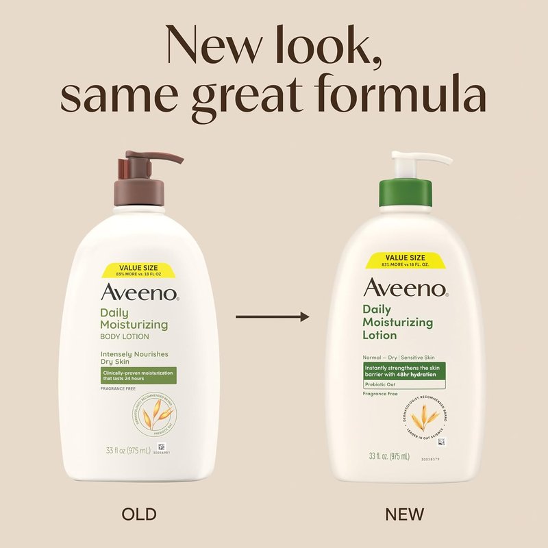 Aveeno Daily Moisturizing Body Lotion - Fragrance-Free, Nourishing Formula for Dry Skin | 33 fl oz