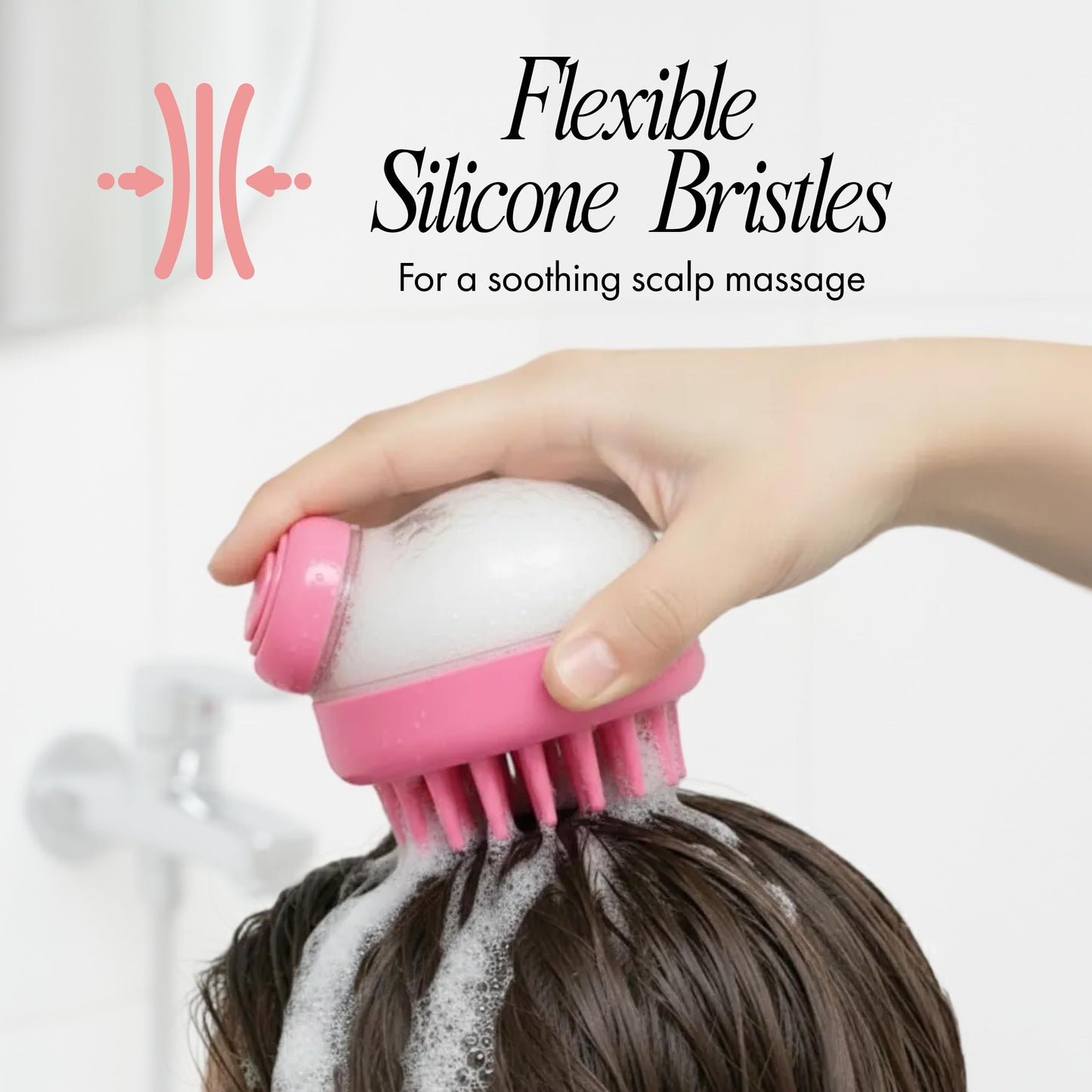 Spa Savvy Scalp Massager, Handheld Head and Temple Scrubber Brush for Hair Stimulation