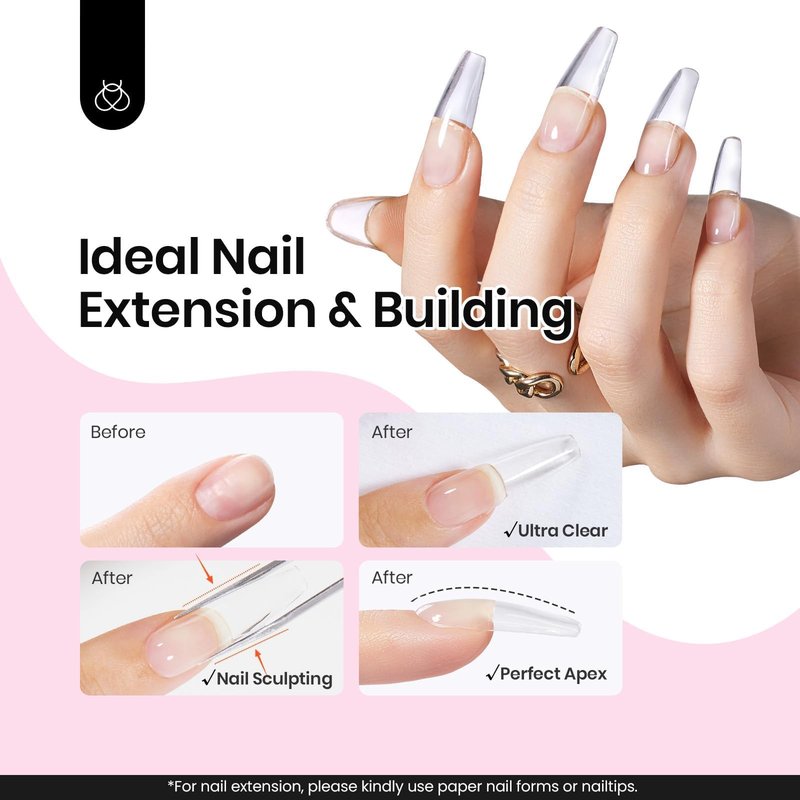 Beetles HEMA-Free Hard Gel-Dewy Breeze 1 oz 9 in 1 Nail Extension,Sculpting,Building Apex & Nail for Pros,Clear Builder Nails Gel,High Hardness, UV & LED Lamp Needed