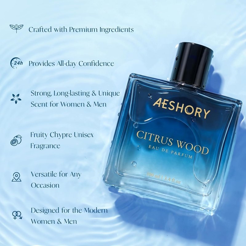 Aeshory Luxury Unisex Perfume - Long Lasting 3.4 FL OZ Eau De Parfum | Fruity Chypre & Citrus Wood Notes