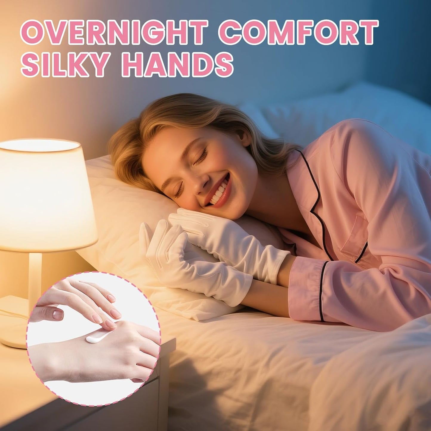 White Cotton Gloves - Soft Moisturizing Overnight Gloves for Eczema & Dry Skin | 20 Pcs Stretchable Spa Gloves for Men & Women