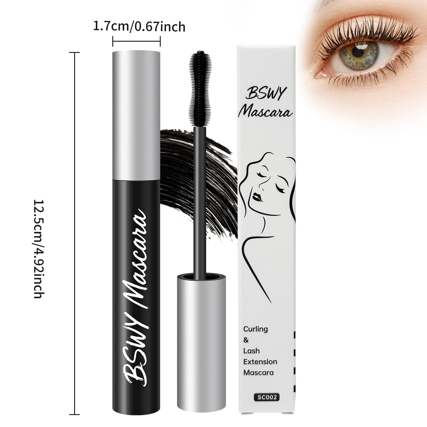 Sky High Telescopic Tubing Mascara - Waterproof & Essence-Infused, Ideal for Women 60 Plus, Lengthening & Volumizing for Fuller, Smudge-Resistant Lashes