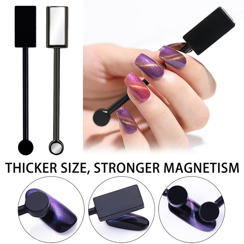 HYWWPFLAY 54PCS Heart Cat Eye Nail Magnet Set, Cat Eye Gel Nail Polish Magnets, 3-In-1 Cat Eye Magnet for Nails, Strong Magnetic Beads Cateye Nail Design Tools for Manicure Accessories
