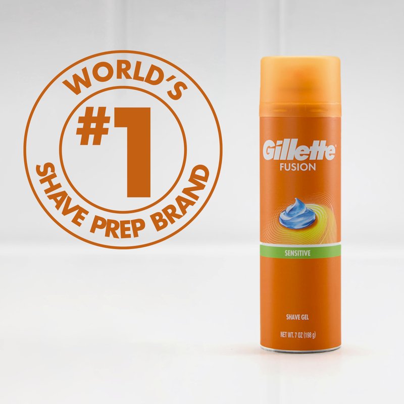 Gillette Fusion5 Ultra Sensitive Shave Gel, 7oz, Pack of 6