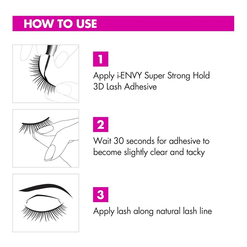 i-Envy by KISS 3D Strip Lash Glue - Super Strong Hold, Waterproof, Latex-Free & Odor-Free, Easy Application