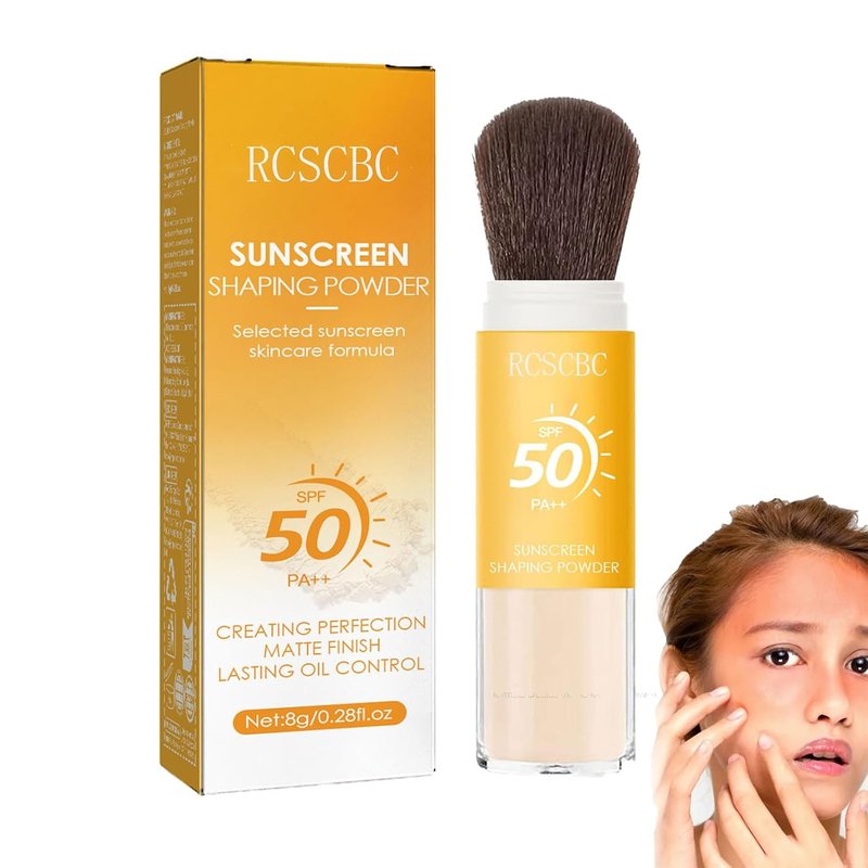 Regine Switzerland SPF 50 Powder Sunscreen - Lightweight Brush for Face & Scalp, All Skin Types (1 PCS)