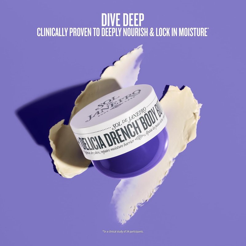 Delicia Drench Body Butter - Hydrating Brazilian Body Cream for Soft Skin | 8.1 oz