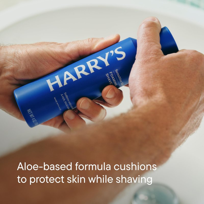 Harry's Original Shaving Kit for Men - Razor Handle, 5 Razor Blade Refills, Foaming Shave Gel, and Travel Blade Cover - TSA Approved Travel Essentials - German Engineered - Sage