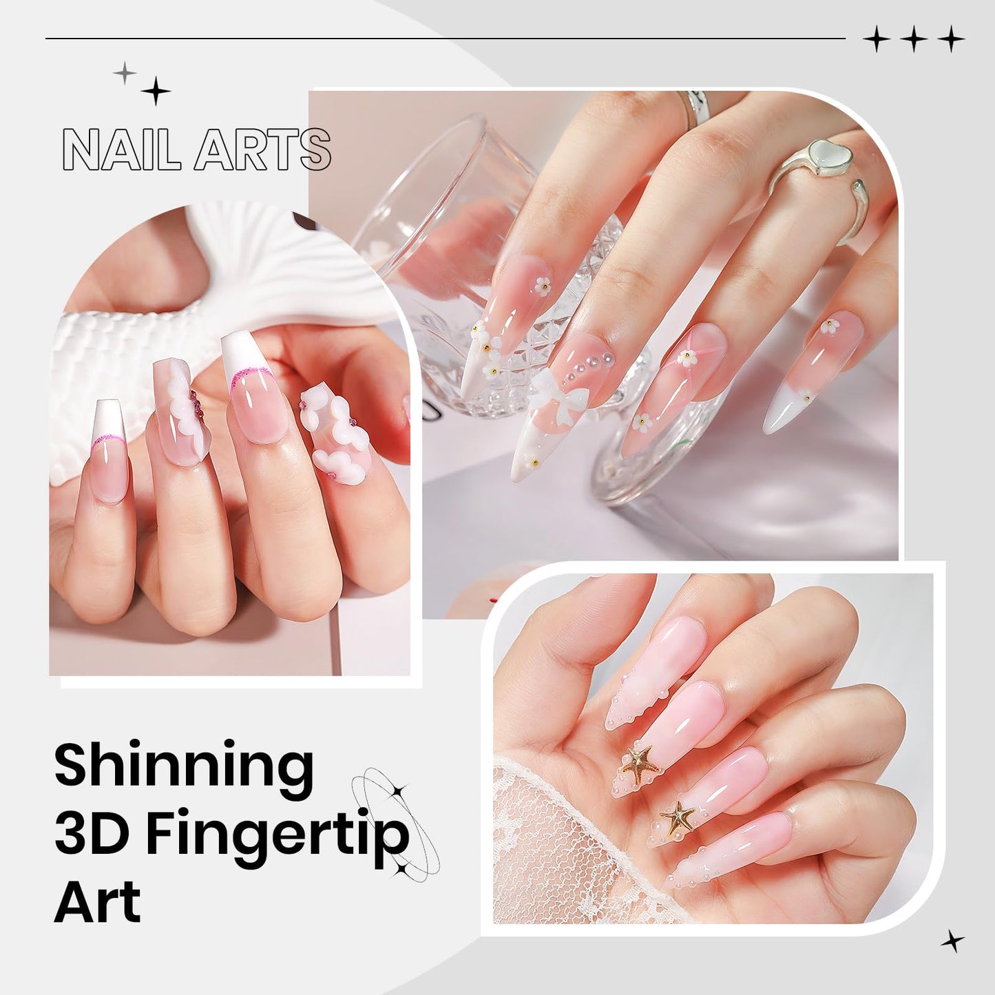 SUPWEE 3D Nail Sculpting Gel for Nails Art, White Non-Sticky Hard Solid Molding Nails for Extension Carving Home DIY Manicure with Nail Art Pen DIY at home