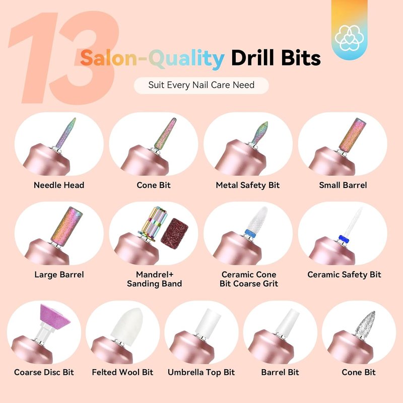 SAVILAND Professional Nail Drill Kit - 40000RPM Electric Nail File with LCD Screen | Gradient Color, Portable for Salon & Home Use