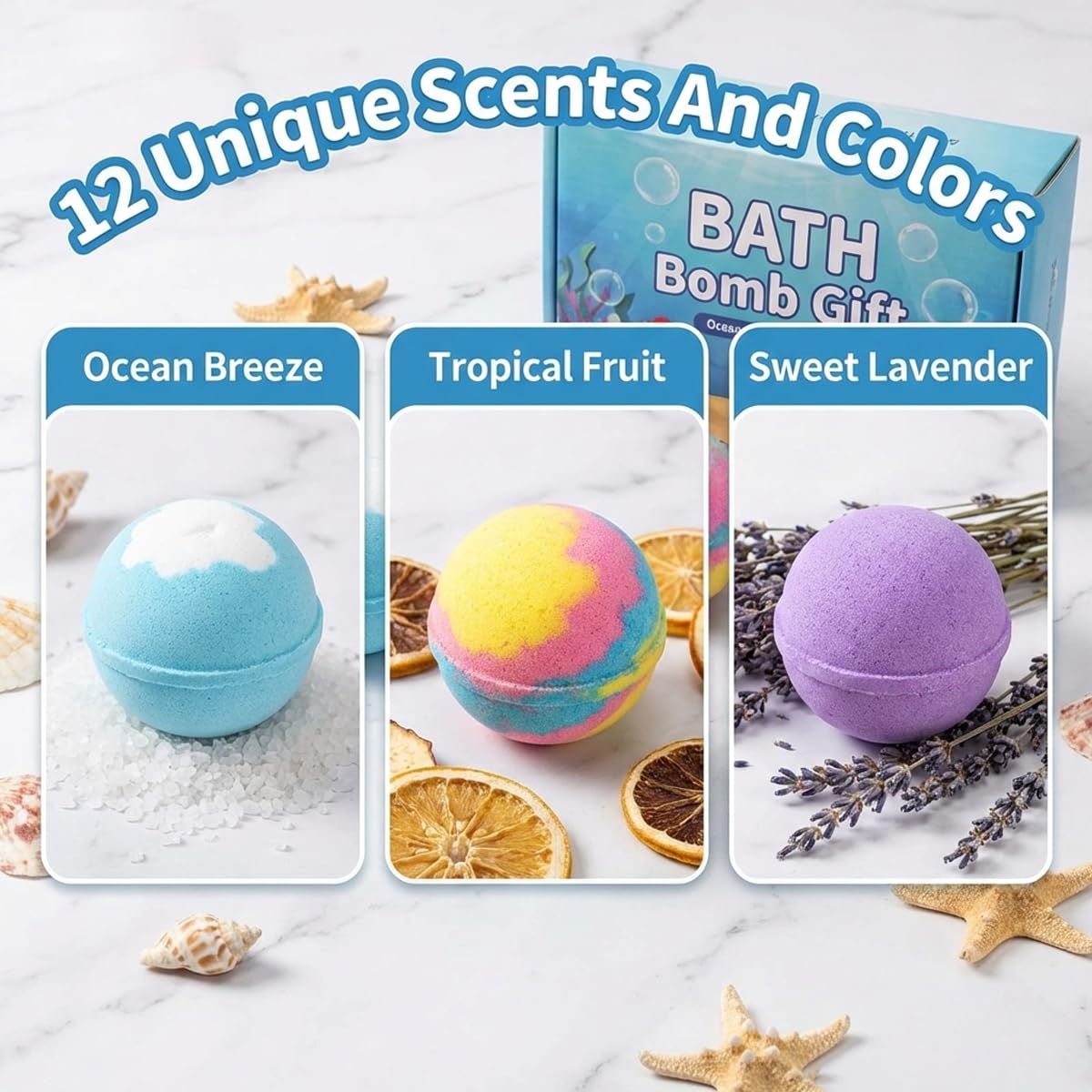 Bath Bombs with Surprise Inside – 12 Pack Fizzy Bubble Bath Gift Set, Dinosaur Egg & Ocean Theme Color Changing Bath Bombs, Natural Sea Salt Spa Bath Balls (Sea Animal)