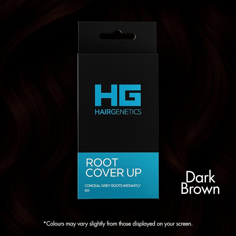 Hair Genetics Root Touch Up Powder - Natural Grey Hair Coverage with Mineral Technology | Dark Brown