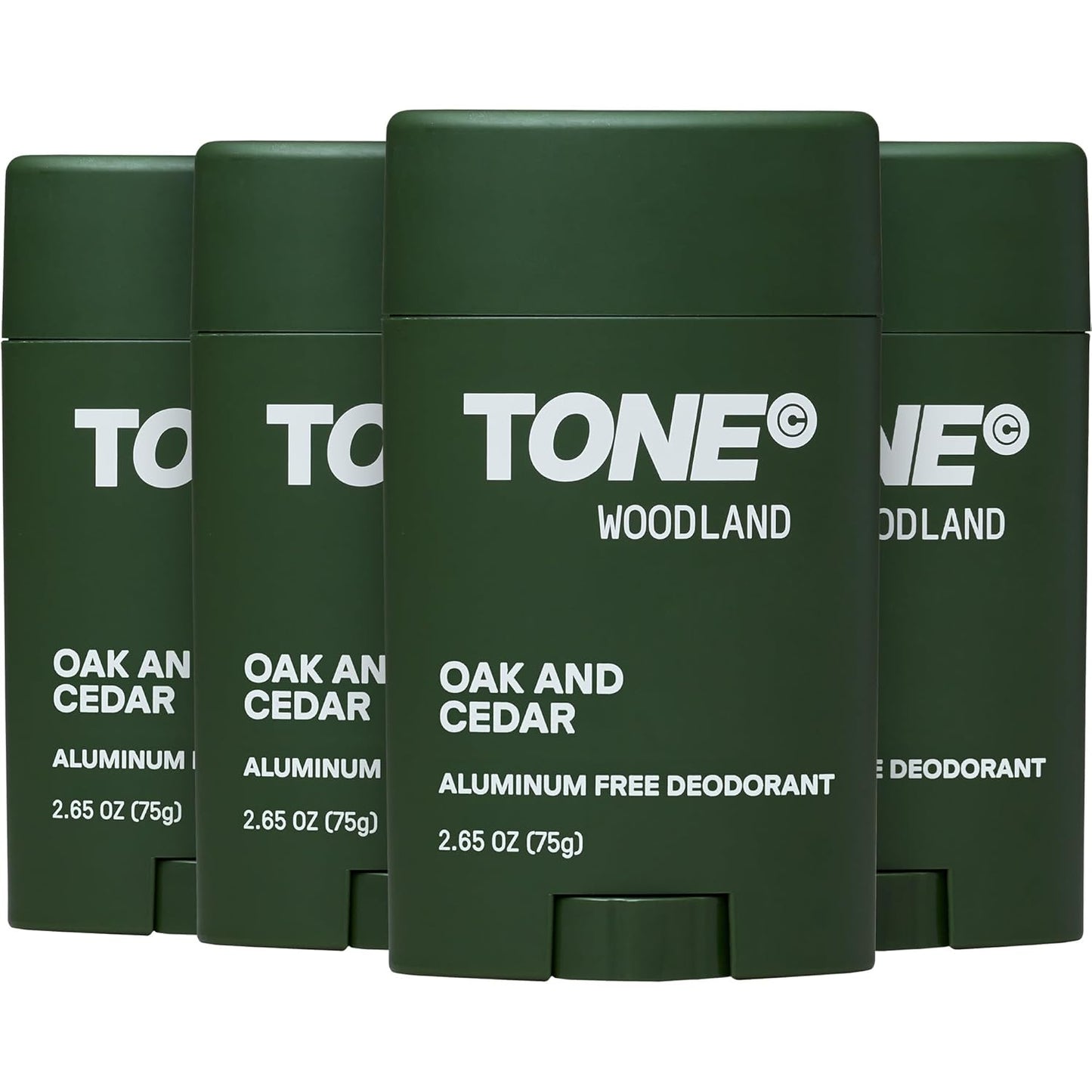 TONE Aluminum-Free Deodorant | Woodland Scent, Paraben-Free, 48-Hour Odor Protection | 2.65 oz (4 Pack)