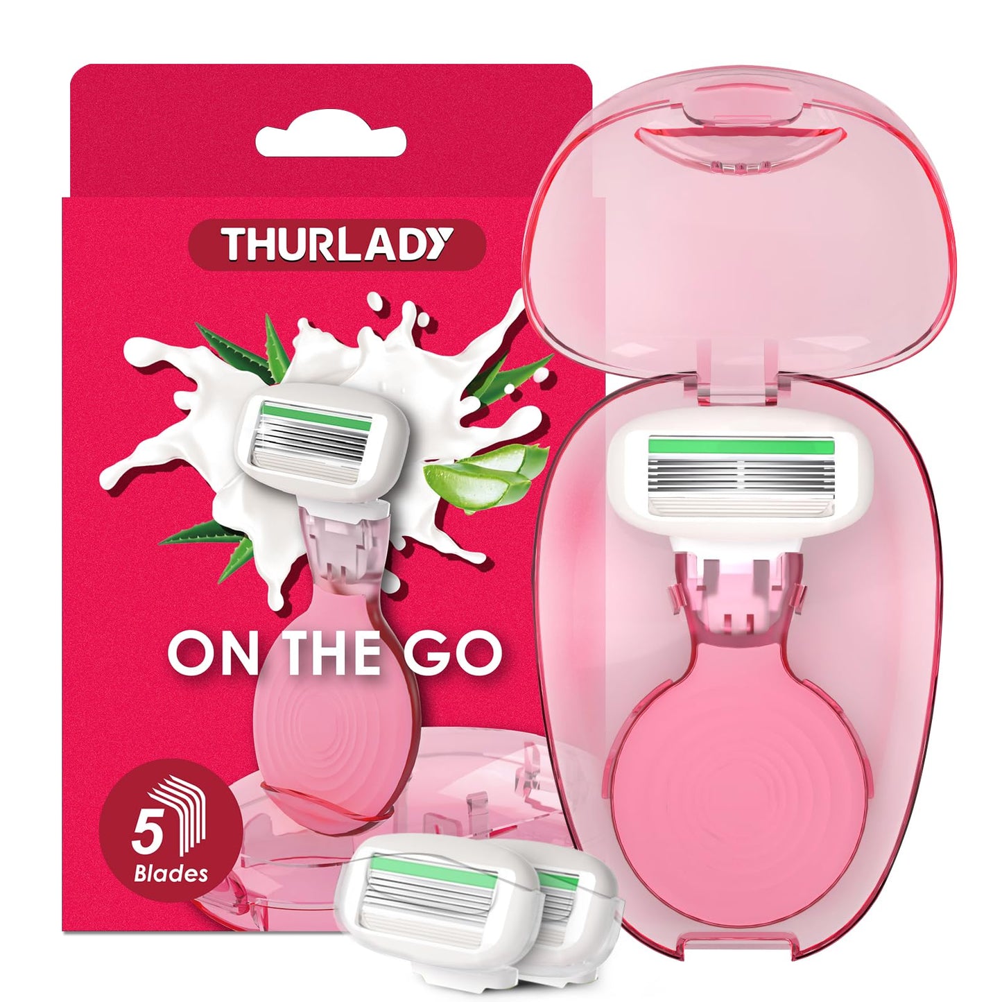 THURLADY Travel Razors for Women, Travel Essentials Razor Kit, TSA Friendly