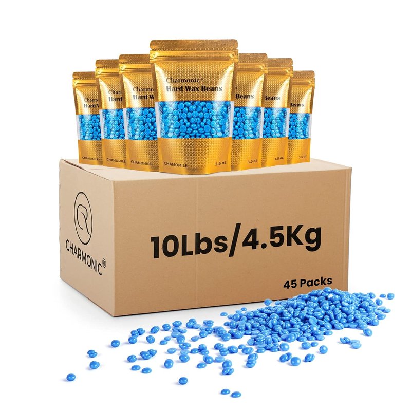 Charmonic Hard Wax Beads - 10lb Bulk Waxing Beads for Face, Eyebrow, Brazilian & Body Hair Removal
