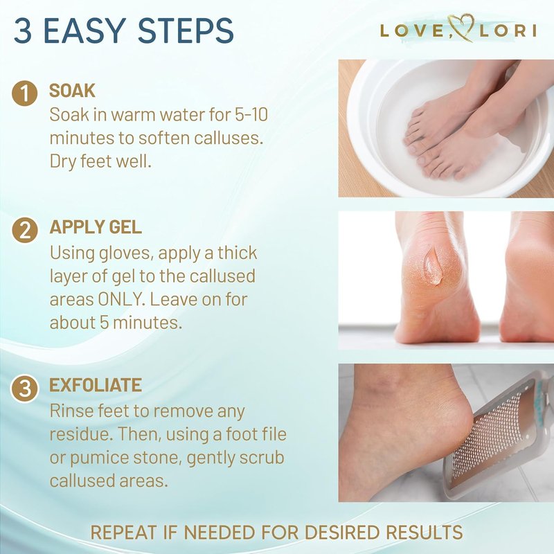 Callus Remover Gel - Extra Strength Foot Care Scrubber for Smooth Feet | 6oz Pedicure Tool