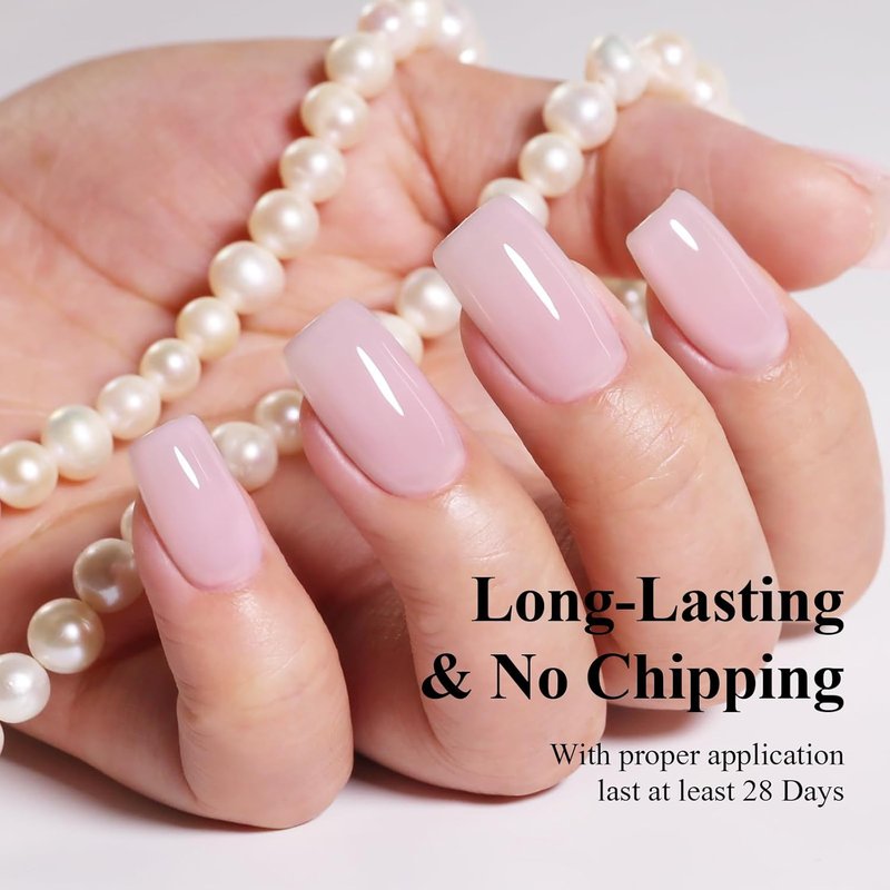 Light Pink Jelly Gel Nail Polish - Milky Pink Sheer Translucent UV Gel for Nail Art | 10ML Soak Off