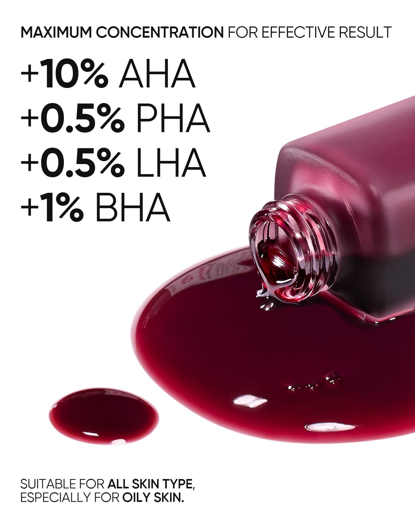 SKINTIFIC 12% AHA BHA PHA LHA Peeling Solution, Glycolic Acid Acne Treatment for Face, Exfoliating Peeling Serum for Dull, Rough, Oily Skin with Clogged Pores & Dead Cells