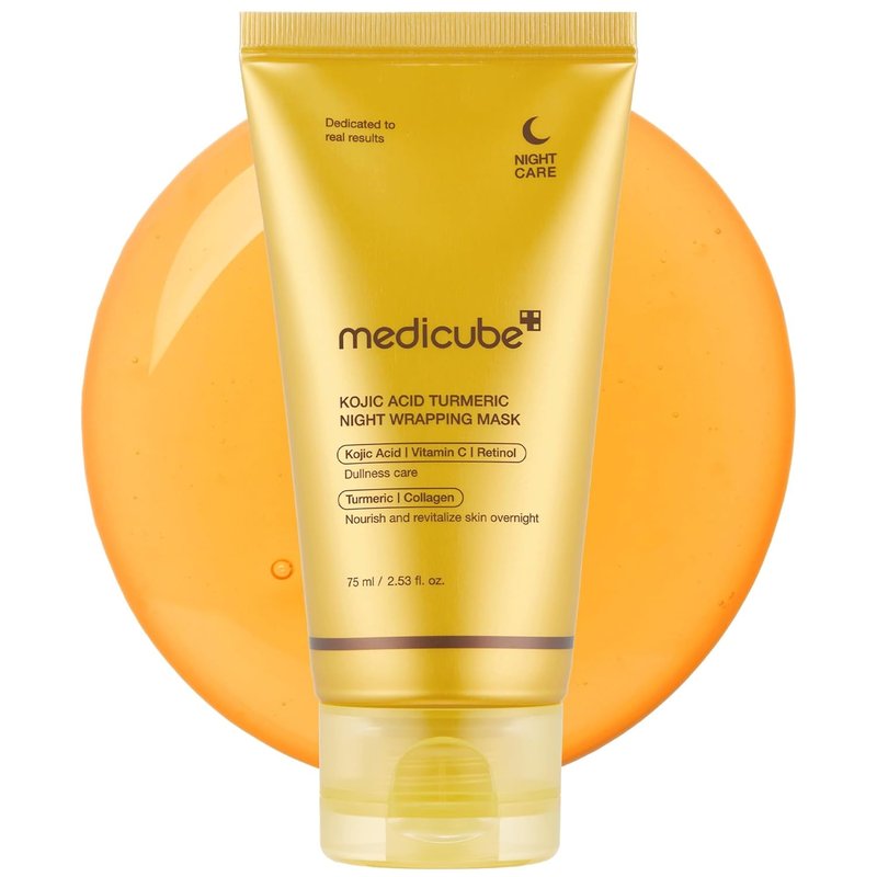 Medicube Wrapping Mask - Kojic Acid, Turmeric & Vitamin C Overnight Peel-Off Facial Mask | Brightens & Defends Against Skin Stress | 2.53 fl. oz.