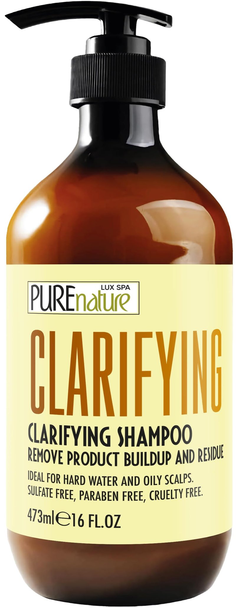 Clarifying Shampoo - Sulfate Free Deep Cleansing for Oily Scalp Treatment - Buildup and Excess Oil Remover - Salon Professional Paraben Free Formula - For Women and Men - Ideal for Swimmers - 16 Fl Oz