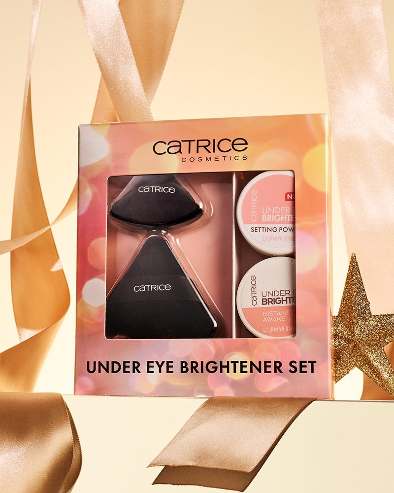 Catrice | Under Eye Brightener & Setting Powder Gift Set in 010 Light Rose + Magic Perfector Powder Puff Duo | Bright, Smooth & Long-Wear Finish