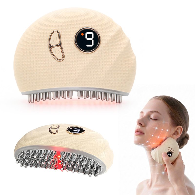 ENKUSU Lymphatic Contour Face Brush – Face Massager for Lymphatic Drainage, Double Chin Reducer, and Facial Sculpting – Gentle Vibrating Lymphatic Drainage Tool for Jawline & Puffiness - White