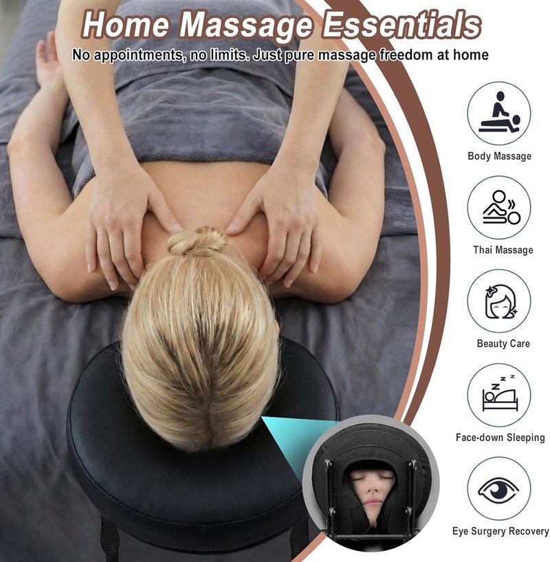 Skiennix Adjustable Massage Headrest - Perfect Face Cradle for Home Spa & Eye Surgery Recovery