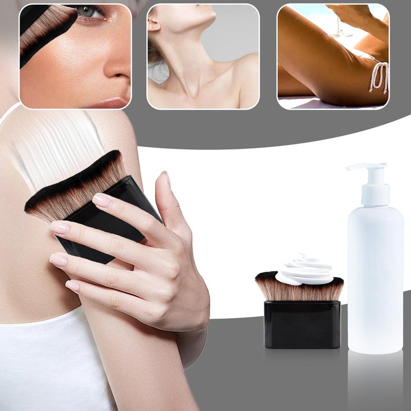 Self Tanning Brush, Self Tanner Applicator Blend Brush for Beauty Tan Bronzer, Foundation Makeup Spray Tan Blending Body Brushes for Face Leg(Black-Brown)