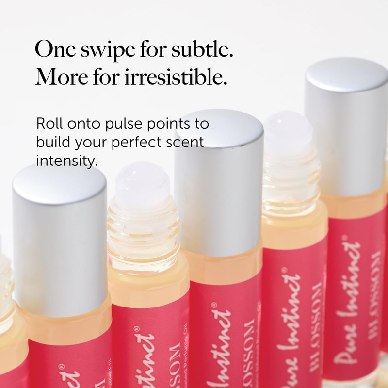 Pure Instinct BLOSSOM The Original Pheromone Infused Essential Oil Perfume Cologne - For Her Women - TSA Ready (Roll On Bottle 0.34 Fl. Oz./10.2mL)