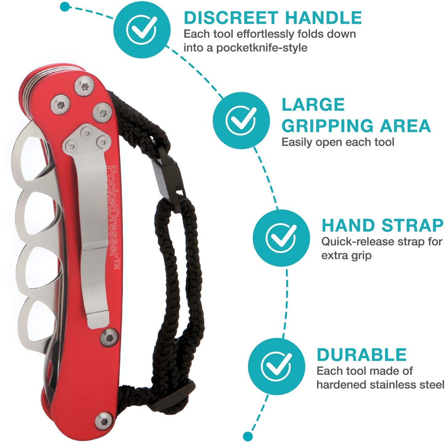 Vivi Zipper Pull and Button Hook Pocket Dresser and Dressing Aid for Assistance with Button Hooks, Zipper Pulls and Shoelaces