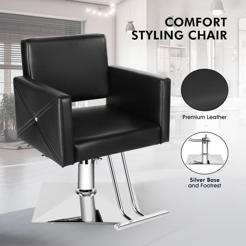 Artist hand Salon Chair for Hair Stylist with Heavy Duty Hydraulic Pump, 360 Degrees Rolling Swivel Spa Beauty Equipment for Hair Stylist Women Man, Max Load Weight 330 Lbs