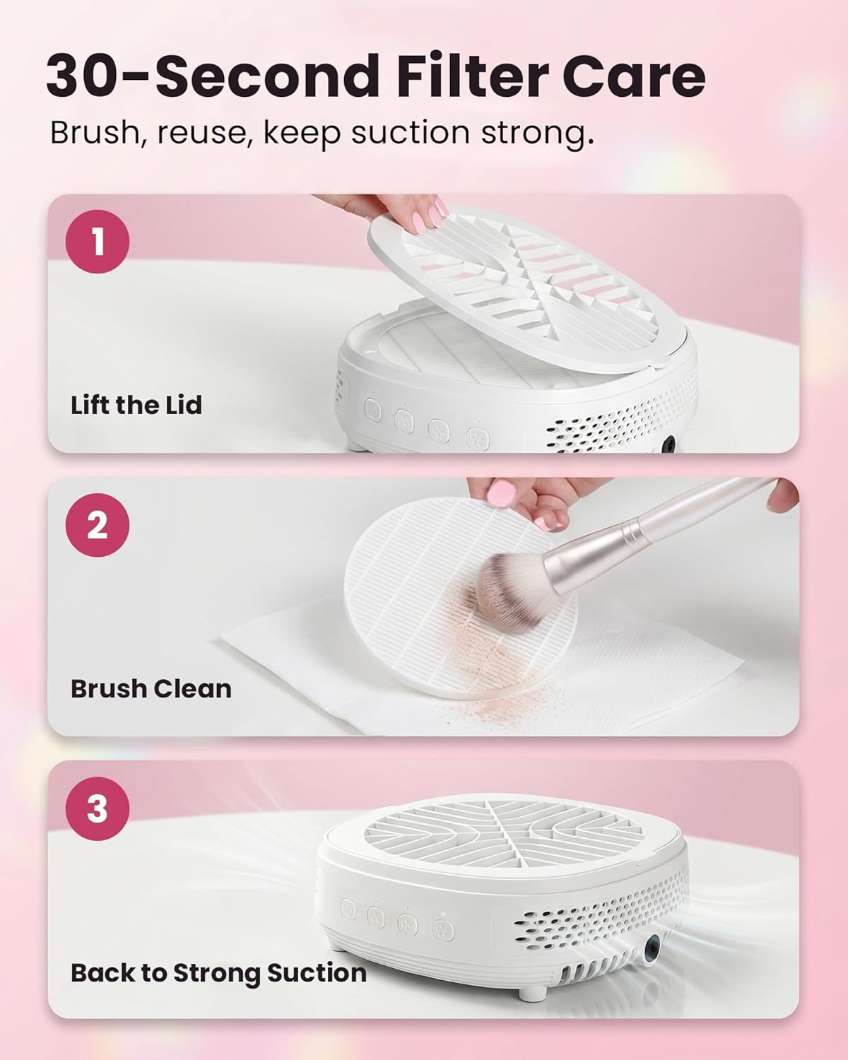 Skiennix Nail Dust Collector - Professional Vacuum Fan for Nail Techs | Quiet & Compact Design