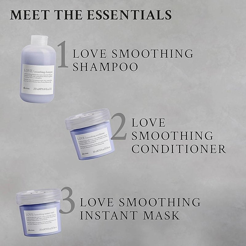 Davines LOVE Smoothing Conditioner - Rich Anti-Frizz Formula for Coarse Hair | Hydrates & Adds Shine