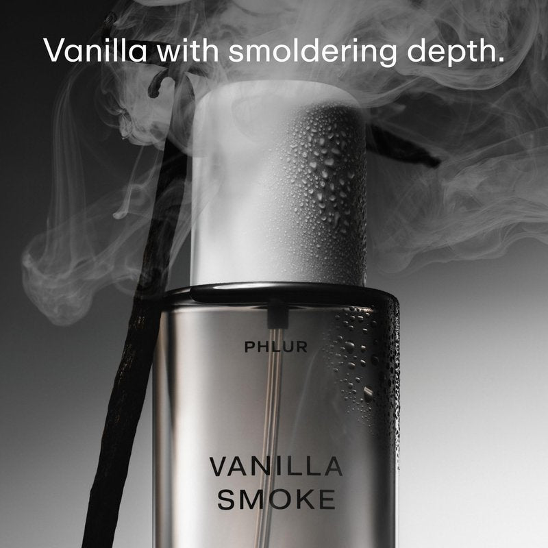 PHLUR Vanilla Smoke Body Mist, 8 Fl Oz - Hair and Body Perfume for Women, Woody Vanilla Perfume Body Spray with Bergamot, Cacao, Incense and Amber Fragrance